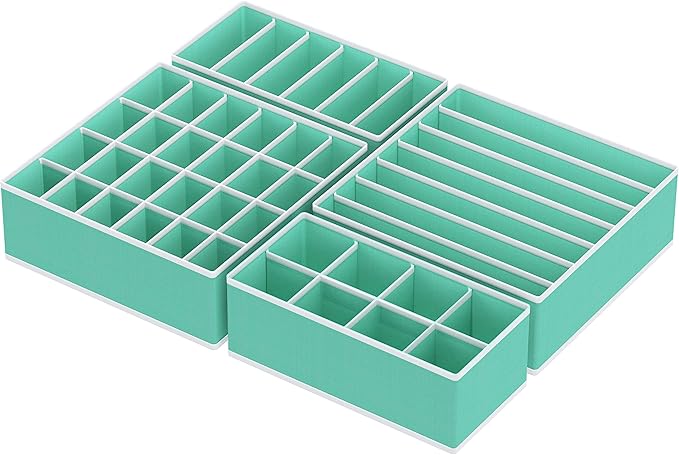 Simple Houseware 4-Pack Drawer Organizer Set - Closet Dividers for Underwear, Socks, Bras, Scarves, Ties - Foldable Non-Woven