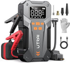 UTRAI 5000A 150PSI Jump Starter with Air Compressor, 12V Portable Jump Box (All Gas/10L Diesel), Jump Pack with LED Light, Car Jumper with Jumper Cables, Storage Case Included