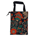 Car Garbage Bag Abstract Red and Green Flowers Hanging Canvas Car Trash Bag Drawstring Car Back Seat Organizer for Car Back Front Seat Console with Adjustable Buckle