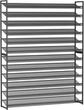 Large Shoe Rack 12 Tier Shoe Organizer, Heavy Duty Metal 6-Tier Stackable Shoe Storage Vertical Shoe Rack for Closet Front Do