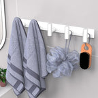 VAEHOLD Hat and Coat Wall Mount Rack - Hooks for Robes, Bags, Keys, and Towels - Bathroom Towel Hanger Organizer (White, “T“ 