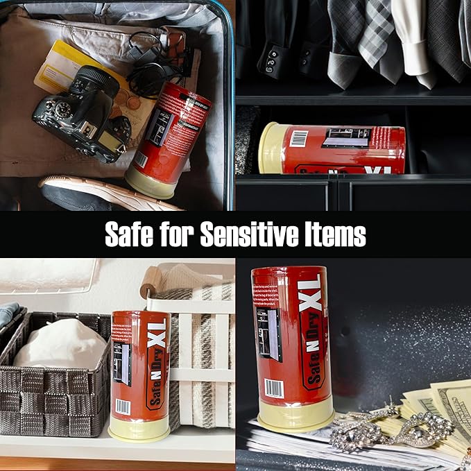 XL Gun Safe Dehumidifier - Portable Moisture Absorber, Prevents Corrosion, 450g Reusable Indicating Silica Gel Desiccant Cani