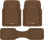 Motor Trend FlexTough Deep Dish All-Weather Floor Mats, Waterproof Trim-To Fit Mats for Cars, Trucks, SUVs - Universal Automotive Floor Liners, Car Accessories, Brown