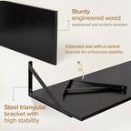 Deep Floating Shelves Wall Mounted, 36"x12" Black Wall Shelves with Brackets Set of 2 for Bedroom, Living Room, Bathroom, Kit