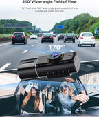 Dual Dash Cam Front and Inside 1080P Dash Camera for Cars IR Night Vision Car Camera for Taxi Accident Lock Parking Monitor 2