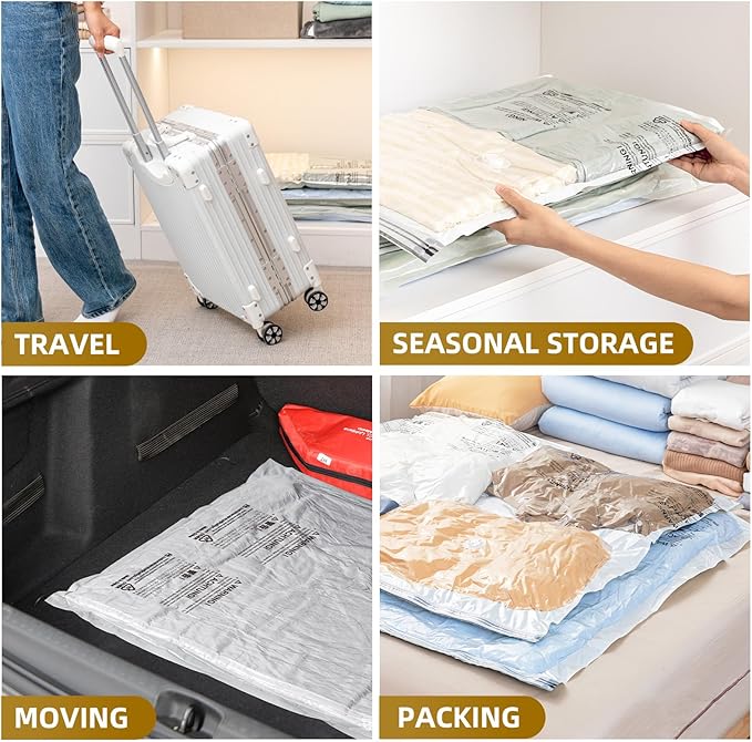 TAILI 4 Pack Vacuum Storage Bags, Jumbo Vacuum Seal Bags for Clothing (40x31 Inch), Space Saver for Bulky Bedding, Comforters