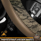 Mossy Oak Camo Steering Wheel Cover, Durable Grip Car Steering Cover, Universal Fit 14.5"–15.5" - Made with Premium Beige PVC