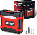 ‎DNA Motoring TOOLS-00210 Red 12V DC Digital Tire Inflator Portable Air Compressor with Pressure Gauge for Cars, Bicycles, Motorcycles,Balls