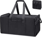 Muzale Extra Large Utility Tote Bag with Wire Frame Collapsible Reusable Grocery Bags Heavy Duty Shopping Bags for Groceries with Handles Trunk Organizer for Beach Travel Picnics Camping Laundry