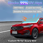 Sun Shade Sunshade for Acura RDX 2019-2024 2025 2026 Car Windshield Cover, 250T 4-Layers Front Window Shade Foldable Sun Visor Blocks UV Rays and Sun Heat Protection Interior Car Accessories