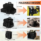LUVHOMEE Car Organizers and Storage for Backseat & Front Seat - Collapsible Car Caddy w/Headrest Strap, Leakproof Cooler, Lid & Cup Holders | Fits Passenger Seat, Easy-Access Travel Snacks & Drinks