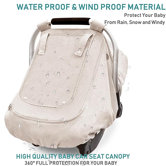 Waterproof Baby Car Seat Cover，YVMVDV Patented Cold Weather Carseat Cover for Babies,Infant Car Seat Cover Canopy for Boy Gir