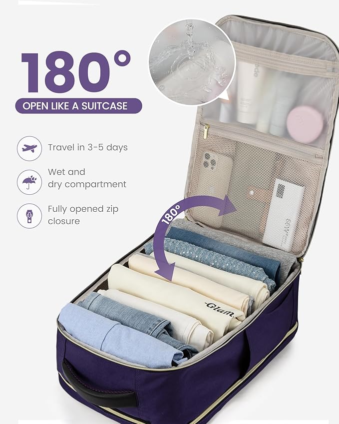LOVEVOOK 50L Travel Backpack for Women & Men - 18 Inch Carry On Backpack & Personal Item Backpack for Airlines, Spacious and 