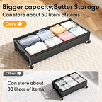 Under Bed Storage Containers with Wheels 2 Pack Underbed Shoe Storage Bedroom Storage Bins Organizer Large Capacity Under Bed