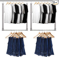 Hanging Closet Rod, 17-28In Width and Up to 32In Height Closet Extender, Double Hanging Bar with Powder-Coated Metal Pole and