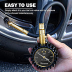 Vondior Tire Pressure Gauge with Tube (0-60 PSI), Air Pressure Gauge Certified ANSI Accurate with Large Easy to Read Glow Dial, Tire Pressure Gauge for Car Trucks Bicycle Tires