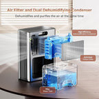 Home Dehumidifier with Drain Hose, (950 sq.ft) 95oz Quiet dehumidifier for Bathroom Bedroom, with Air Reusable Filter Indoor 