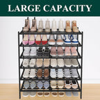 Smiry Long Bamboo Shoe Rack 6-Tier, Stackable Wooden Shoe Organizer for Entryway & Closet, Free Standing Wood Shoe Storage Sh