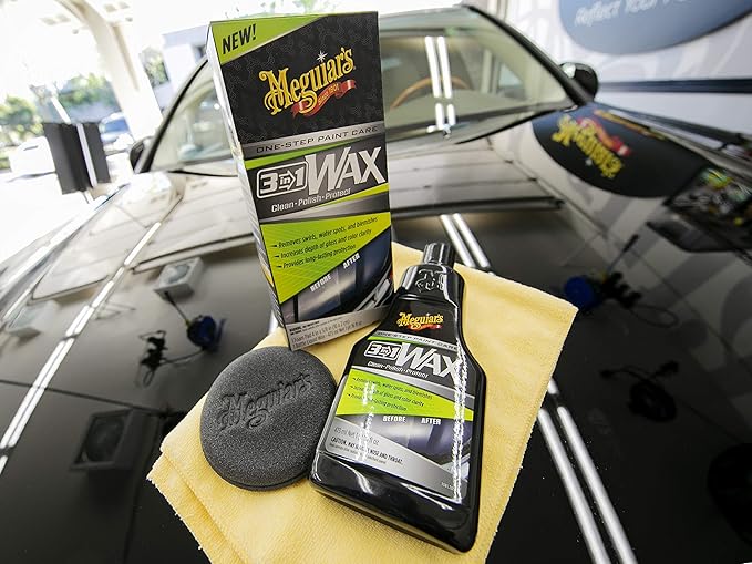 Meguiar's 3-in-1 Wax, Advanced Cleaner Wax that Blends Defect and Scratch Removal with Car Polishing, Keep Your Car Care Simple With an All in One Product, 16 Oz
