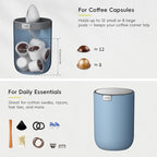 EKO Fandy 0.4 Gal/1.5L Mini Tabletop Trash Bin with Swing-Lid, Desktop Trash Can for Bathroom Countertop, Vanity, Coffee or Office, Small Garbage Bin (Blue)