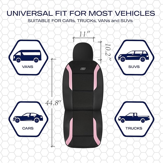 Skechers Memory Foam Car Seat Covers, Air Cool Mesh Thick Seat Covers, Car Seat Covers Front Seats Airbag Compatible, Automot