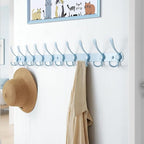 Dseap Coat Rack Wall Mount - 38” Long 10-Tri-Hooks Heavy Duty Coat Hanger Rail Wall Hooks for Hanging Coats Hats Clothing Clo