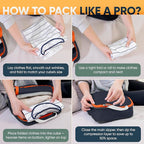 TRIPPED XL Compression Packing Cubes — 7-Piece Set for Checked Luggage | Extra-Large (15.7"×11"×4") + Large + Small + Tube + 
