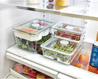 iDesign Large Short Produce Storage Bin with Insert Tray, The Fresh Collection – 7.85” L x 10.5” W x 3” H, Clear Bin