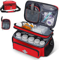 GDNasist Medicine Storage Bag, Pill Bottle Organizer for Emergency, Medicine Box Empty with Small Portable Pouch, First Aid B