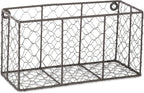 DII Chicken Wire Collection Farmhouse Vintage Wall Baskets, Small Basket, Vintage Grey