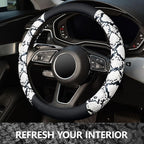 ZHOL Snake Skin Steering Wheel Cover, Universal 14.5-15 inch Breathable Microfiber Leather Anti-Slip Car Steering Wheel Prote