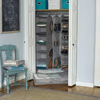 Household Essentials 6-Shelf Linen Hanging Closet Organizer, Gray