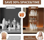 YCIA&DONE 360 Rotating Makeup Organizer and Storage for Vanity Countertop 3 Tiers, High Capacity Cosmetic Skincare Perfume Or