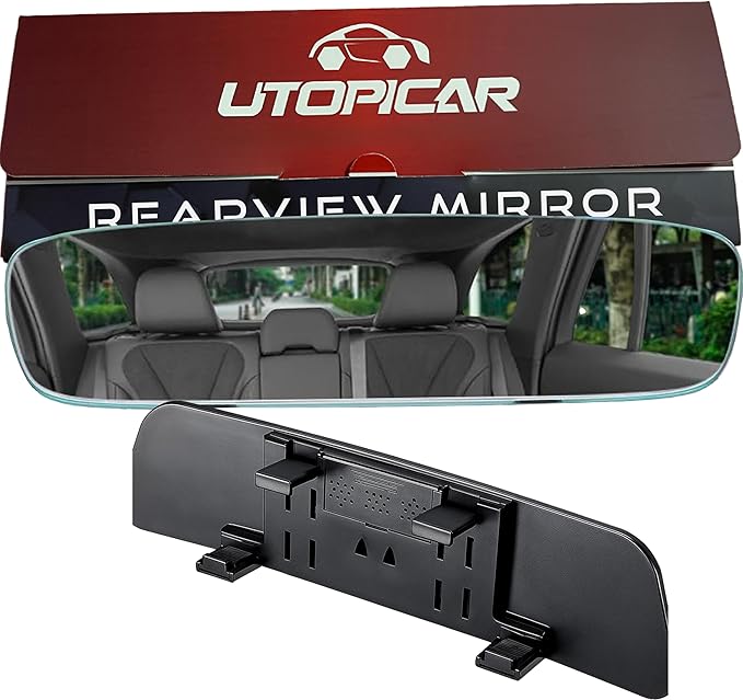 Utopicar | Universal Clip-on Panoramic Wide Angle Interior Convex Rear View Mirror