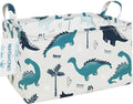 LANGYASHAN Rectangular Storage Bin Collapse Canvas Fabric Cartoon Storage Basket with Handles for Organizing Home Kitchen Boy
