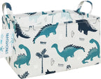 LANGYASHAN Rectangular Storage Bin Collapse Canvas Fabric Cartoon Storage Basket with Handles for Organizing Home Kitchen Boy