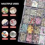 Noverlife 2 Pack 36 Grids Clear Plastic Organizer Box, Jewelry Craft Storage Container Bead Holder Nail Charm Organizer, Rock