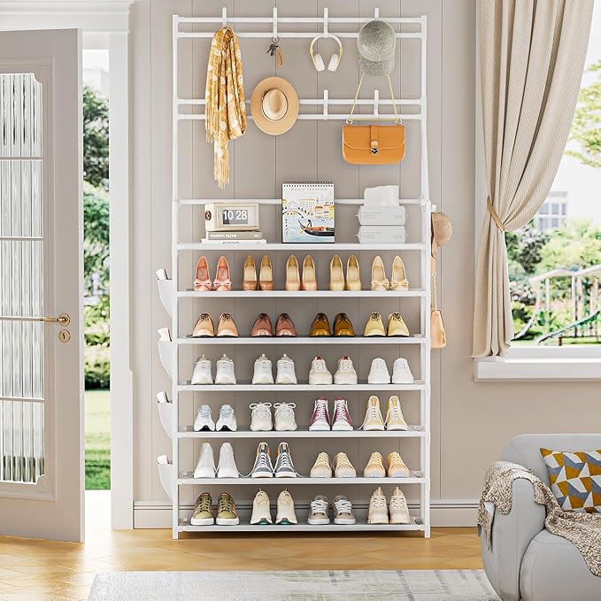 OYREL Shoe Rack 7 Tier Sturdy Shoe Racks for Closet Shoes Organizer for 28-35 Pairs Large Capacity Shoe Storage Rack with Mul