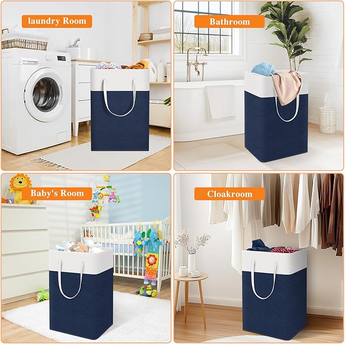 TasticTotes laundry basket 3-Pack, laundry hamper, Hamper with handles, collapsible laundry baskets, Waterproof dirty clothes