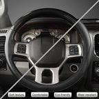 West Llama Customized Auto Car Steering Wheel Cover for Dodge RAM 1500 2500 3500, 15.5-16 inch (Black-Large Size)