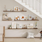 Fun Memories Long Wall Shelves Set of 2-60 Inch Floating Shelves for Wall - Picture Ledge Shelf with Lip for Storage - Wall -