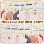 R HORSE Wooden Baby Closet Dividers - 8Pcs Dragon Baby Closet Organizer, Double-Sided Newborn Clothes Size Hanger Dividers, N