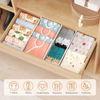 Lifewit 4" Tall 5 Pack Drawer Dividers, 35-56.5cm/13.8-22.2" Expandable Drawer Divider for Clothes, Adjustable Dresser Drawer