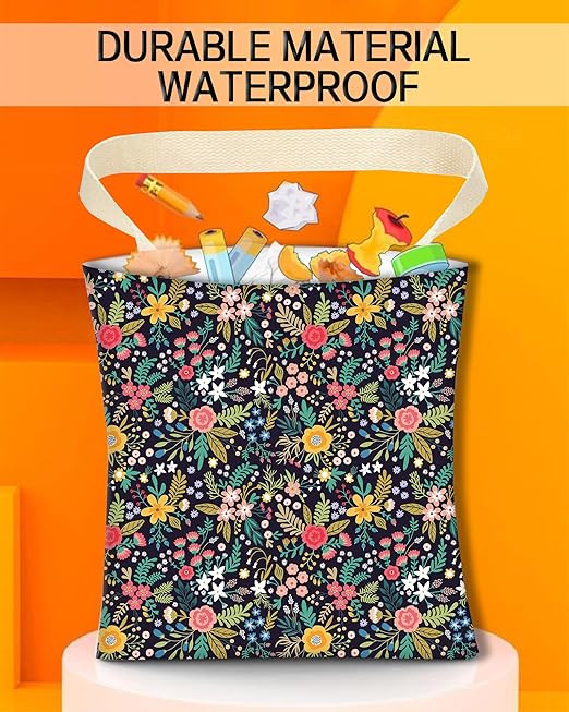 Car Trash Can, Durable Hanging Car Trash Garbage Bag, Cute Automotive Garbage Cans Organizer, Cute Colorful Flowers