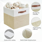 Bagnizer Collapsible Fabric Storage Cube Bins with 2 Reinforced PU Handles, Foldable Storage Organizer Baskets for Closet, Sh