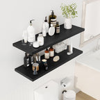Dreamland 40" Floating Shelves for Wall, 12" Deep Slim Black Floating Shelves, Wall-Mounted Shelves for Bedroom, Living Room,