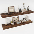 48 Inch Floating Shelves, 12" Deep Floating Shelf Wall Mounted, 48" Wall Shelves, Rustic Deep Bookshelf, Extra Deeper & Thick