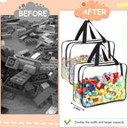 6 Packs Large Toy Storage Bags with Labels, Reusable Clear PVC Board Game Storage, Travel Waterproof Organizer Bags with Zipp