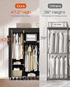 CASAMAYA Portable Closet, 66.9 Inch Large Capacity Wardrobe Closet with Cover, Clothes Storage Organizer with Shelves and 4 H
