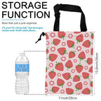Car Trash Bag Strawberry Flower Car Garbage Bag Hanging Car Trash Can for Back Seat with Drawstring